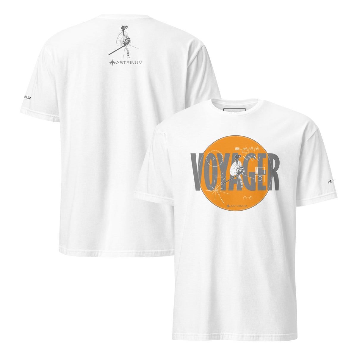Voyager in White — front foreground and back background ghost mockup